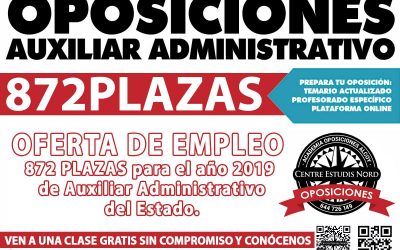 ¡¡¡ 872 PLAZAS DE AUXILIAR ADMINISTRATIVO !!!